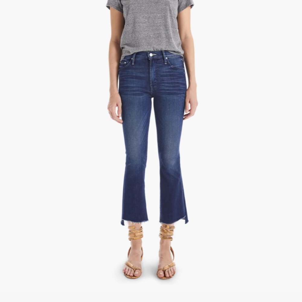 MOTHER The Insider Crop Step Fray Denim